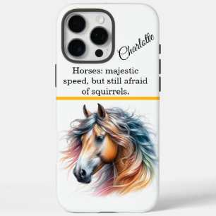 Majestic horse with colorful mane. Generative AI iPhone 16 Pro Max Case