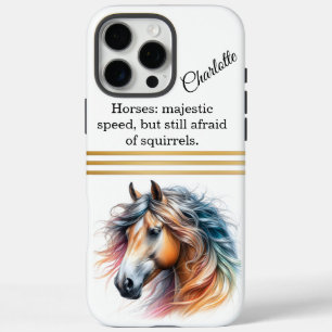 Majestic horse with colourful mane. Generative AI iPhone 16 Pro Max Case