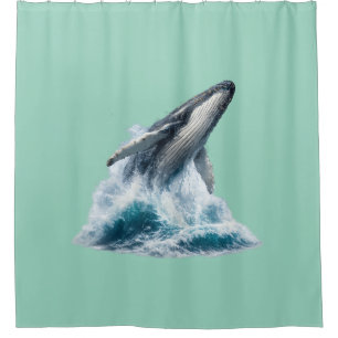 Majestic Humpback Whale Breaching Ocean Waves