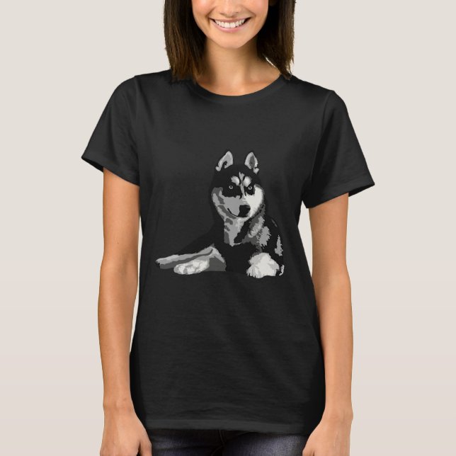 Majestic Husky Sticker T-Shirt (Front)