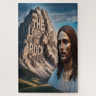 Majestic Jesus: Guardian of the Mountain Jigsaw Puzzle