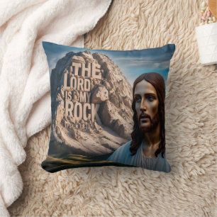 Majestic Jesus: Guardian of the Mountain Throw Pillow