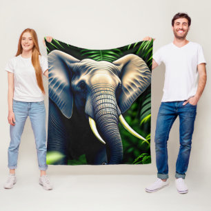 Majestic Jungle Elephant - Wild And Free Fleece Blanket