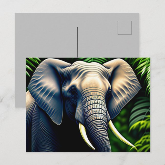 Majestic Jungle Elephant - Wild And Free Postcard (Front/Back)