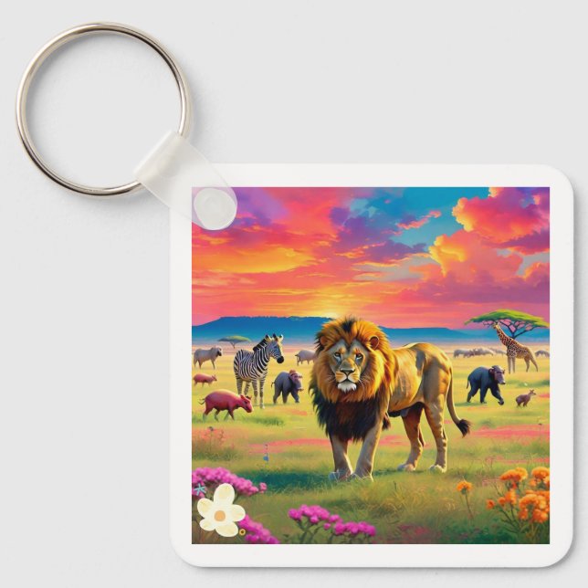 "Majestic Jungle Realm" Keychain (Front)