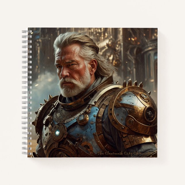 Majestic King Featuring Steampunk Regal Armor Notebook (Front)