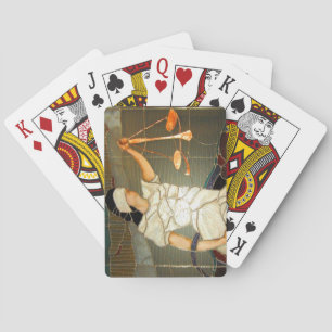Majestic Lady Justice in Stained Glass Design Playing Cards