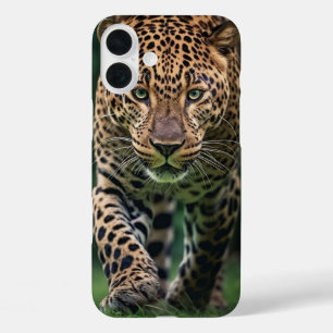 Majestic Leopard Jungle Wildlife Poster iPhone 16 Plus Case