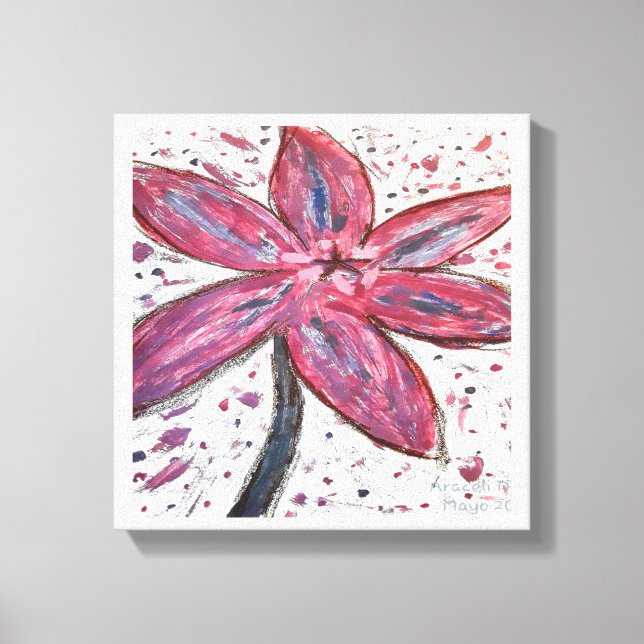  majestic Lilium Oriental Stretched Canvas Print (Front)