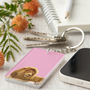 Majestic Lion and Lamb   Inspirational Wildlife Keychain