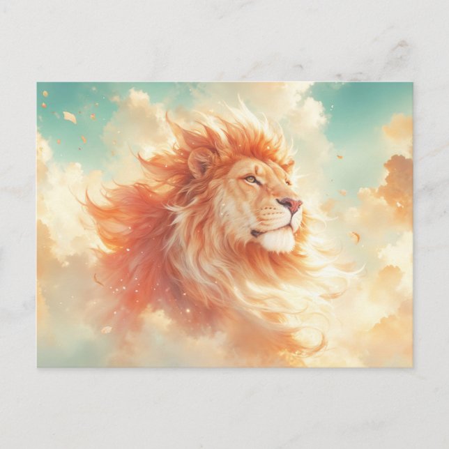 Majestic Lion Cloud Portrait Postcard (Front)