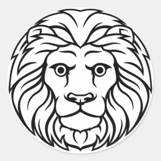 Majestic Lion Design Tee - Bold & Fierce St Classic Round Sticker