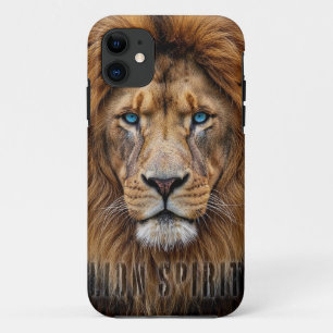 Majestic Lion Face with Blue Eyes   Wildlife Anima iPhone 11 Case
