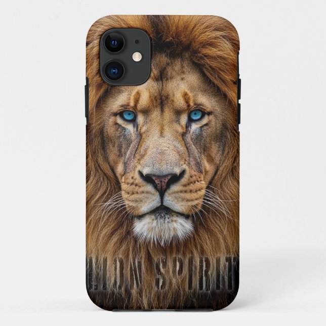 Majestic Lion Face with Blue Eyes | Wildlife Anima Case-Mate iPhone Case (Back)