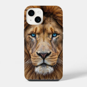 Majestic Lion Face with Blue Eyes Wildlife Anima iPhone 14 Case