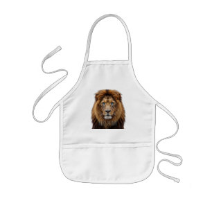 Majestic Lion Face with Blue Eyes Wildlife Anima Kids Apron