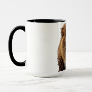 Majestic Lion Face with Blue Eyes Wildlife Anima Mug