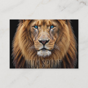 Majestic Lion Face with Blue Eyes Wildlife Anima Referral Card