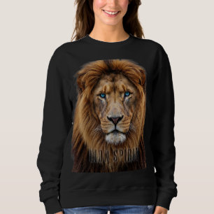 Majestic Lion Face with Blue Eyes Wildlife Anima Sweatshirt
