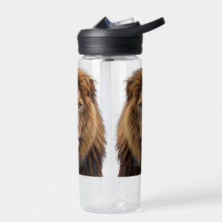 Majestic Lion Face with Blue Eyes | Wildlife Anima Water Bottle