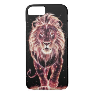 Majestic Lion in Glowing Wireframe Art Case-Mate iPhone Case