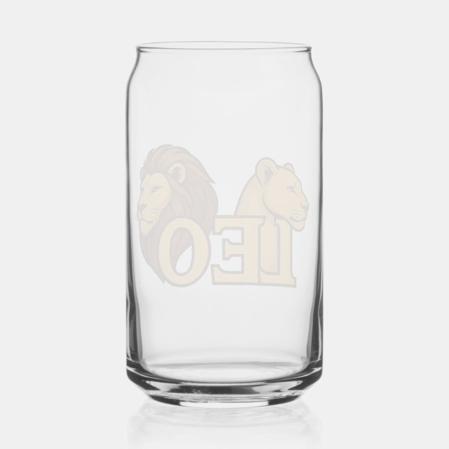 Majestic Lion & Lioness Fusion – Bold Wildlife  Can Glass (Front)