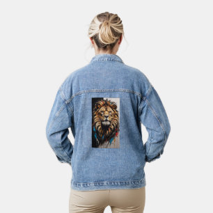 Majestic Lion Mane Denim Jacket
