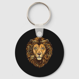 Majestic Lion Mane Detailed Art - Cute Animals Fro Keychain