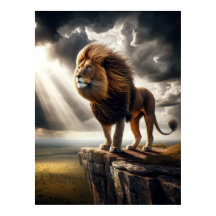 Majestic Lion on Cliff - Inspirational Wildlife 