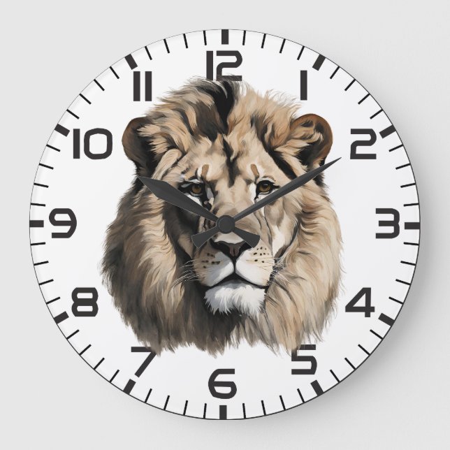 Majestic Lion Portrait Horloge murale (Recto)