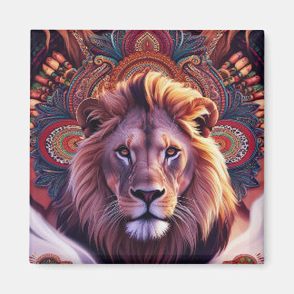 Majestic Lion Print Pillow Magnet