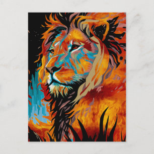 Majestic Lion Protecting Forests Postcard