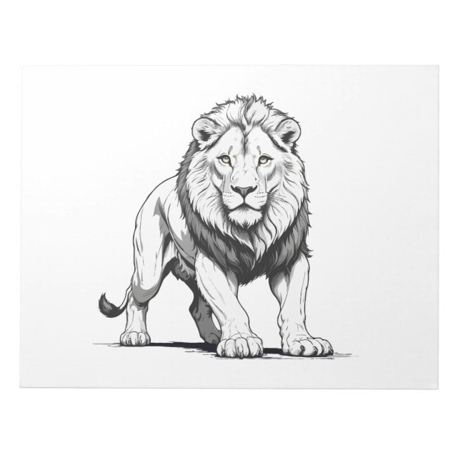 Majestic Lion Silhouette in Bold Vector Art Notepad (Front)