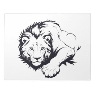 Majestic Lion Silhouette in Bold Vector Art Notepad