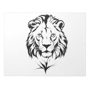 Majestic Lion Silhouette in Bold Vector Art Notepad