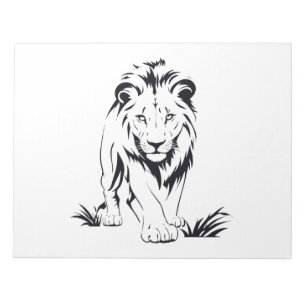 Majestic Lion Silhouette in Bold Vector Art Notepad