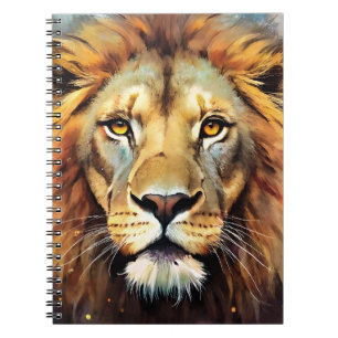 Majestic Lion Spirit Watercolor Portrait Notebook