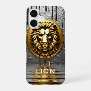 Majestic Lion With Personalized Name 🦁 iPhone 16 Case