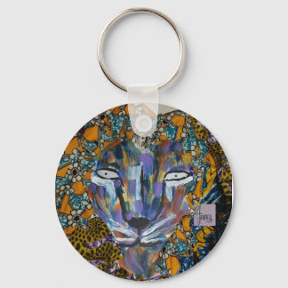 Majestic Lion with the Kente Cloth Mane Keychain