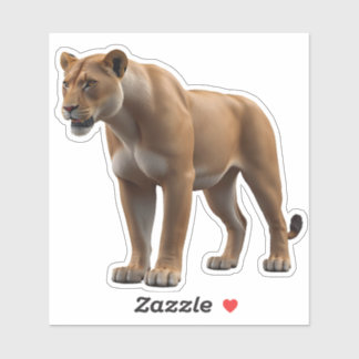 Majestic Lioness 3D Realistic Wildlife Die-Cut Sti