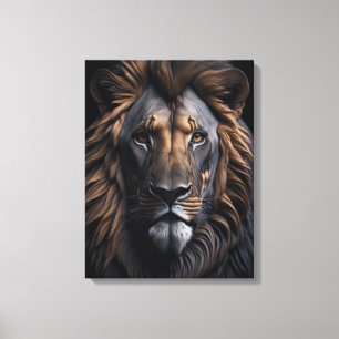 Majestic Lion's Gaze Canvas Print