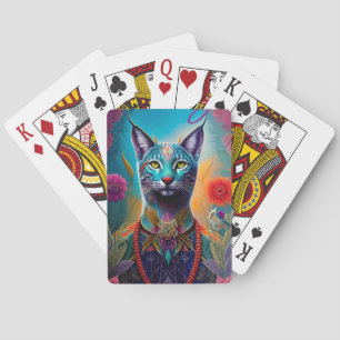 Majestic Lynx Poker Art Illustrated Spirit Animal Playing Cards