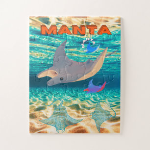 Majestic Manta Ray Design, Oceanic Majesty Jigsaw Puzzle