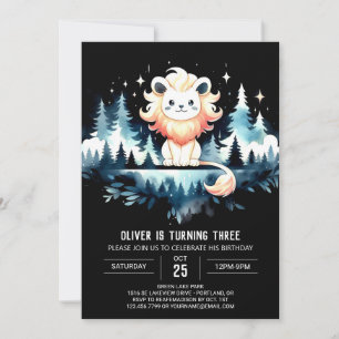 Majestic Minimalist Lion Birthday Invitation