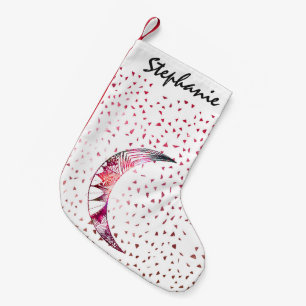 Majestic Moon Hand Drawn Nebula Abstract Stars Small Christmas Stocking