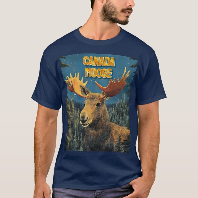 Majestic Moose Canada – A Bold Tribute to Nature T-Shirt (Front)