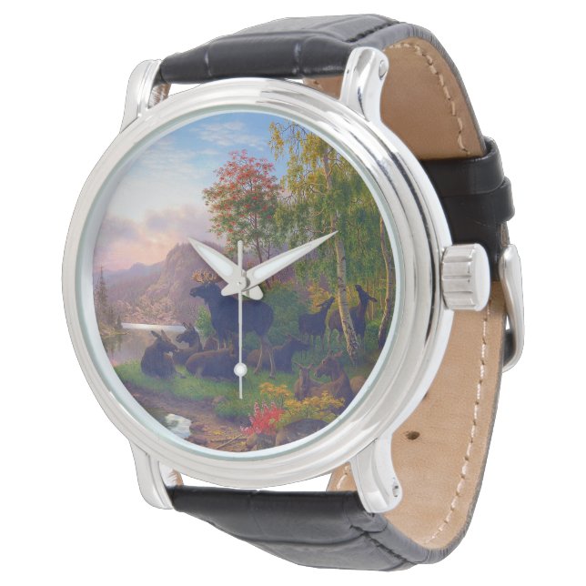 Majestic Moose in a Swedish Autumn Landscape  Watch (Angled)