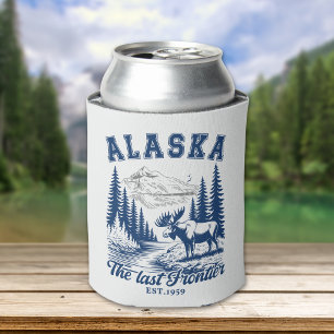 Majestic Moose in Alaska Landscape Can Cooler