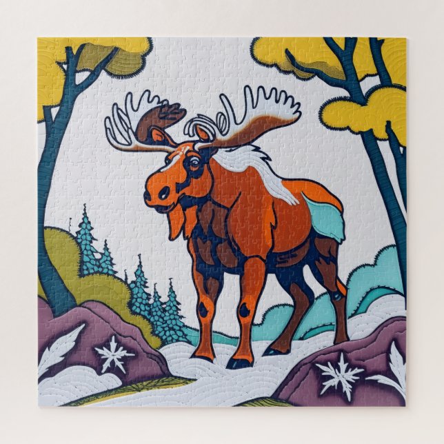Majestic Moose in the Forest Jigsaw Puzzle (Vertical)