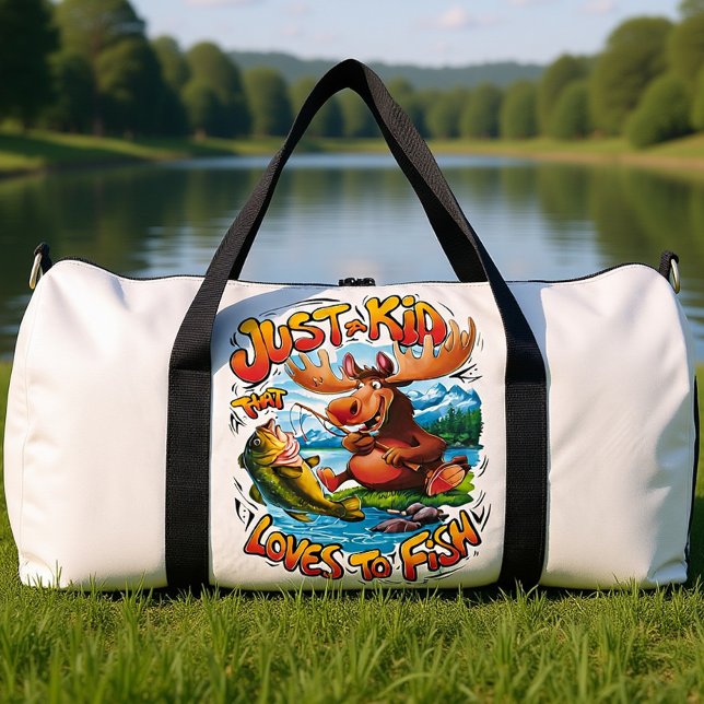 Majestic Moose With a Fish:  Duffle Bag (Creator Uploaded)